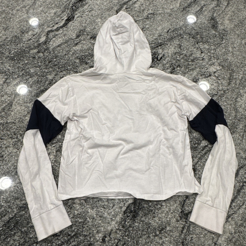 Hollister Hoodie Women XS Cursive Logo Long Sleeve Drawstring‎ Crop Blue #474 - Picture 6 of 6